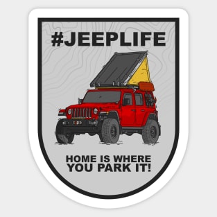 Jeep Life Jeep Wrangler Offroad 4x4 - Red Sticker